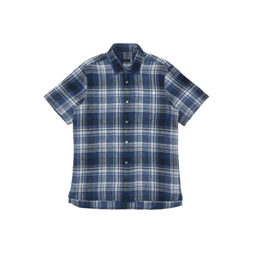 Ermenegildo Zegna Blue Men's Shirts Эргенжильдо Зегна Синий Мужские Рубашки