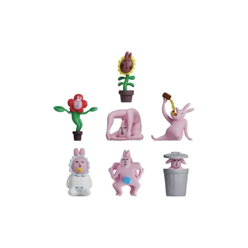 PLZDOT Pink Rabbit Абстрактный Mini Collection QUICK Кролик QUICK Кролик Blind Box Single Mystery Box Full Box 6 Pack