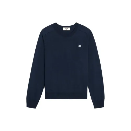 CELINE Морской синий Мужские Свитера