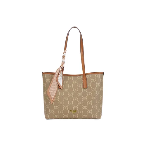 Крокодил PVC Тоут Сумка Сумка через плечо Женская Хаки Карамель