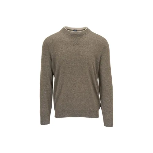 FEDELI Кашемир Свитер Мужской Оливково-коричневый