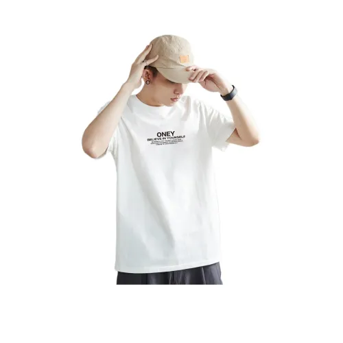 Tonlion T-Shirt Мужская Естественный Белый