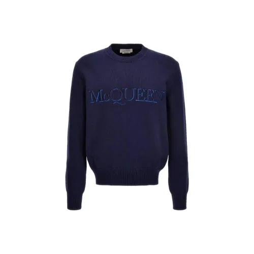 Alexander McQueen Темно-синие мужские свитеры
