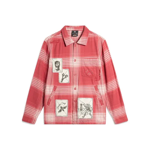 LINING Basketball Collection Рубашка Мужская Гранат Красный Бледный Кварц Красный Клетка