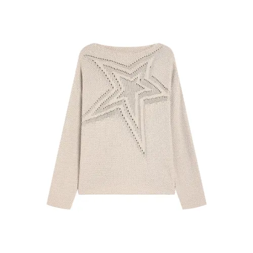 DND4DES MID Длина Off Плечо Трикотажная ткань Свитер Унисекс Экрю