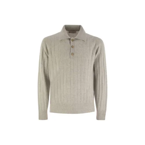 BRUNELLO CUCINELLI Туманный Мужской Кашемировые Свитера