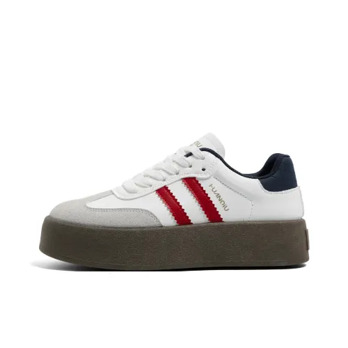 HUANQIU Slip-resistant Дышащие Устойчивые к истиранию Низкие Кроссовки для скейтбординга Женские Белые Синие Красные