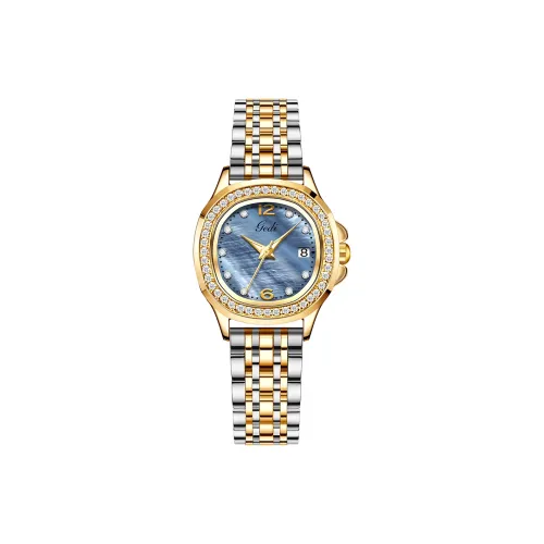 GEDI Кварцевый механизм ремешок из нержавеющей стали женские часы синий циферблат