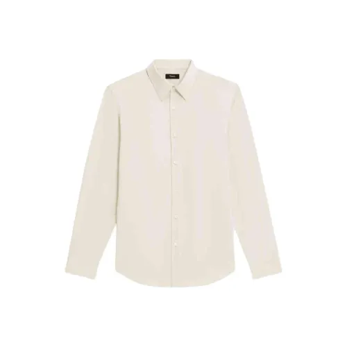 THEORY Кремовый Белый Мужские Рубашки