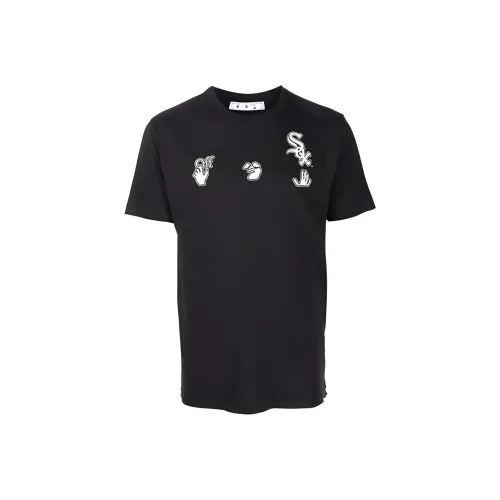 Off Белый X New Era X Mlb Base Logo Черная мужская футболка с коротким рукавом