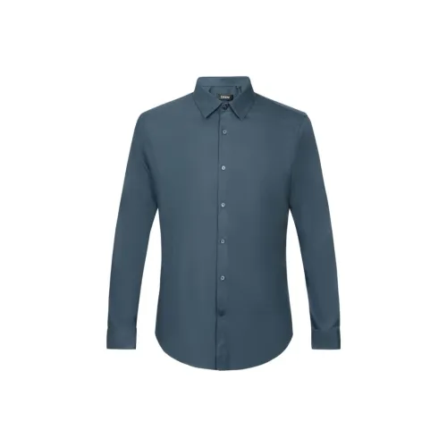 DIKENI Рубашка Мужская Павлин Синий