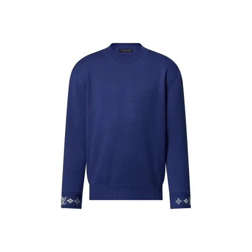 LOUIS VUITTON FW24 Кашемировый свитер мужской синий