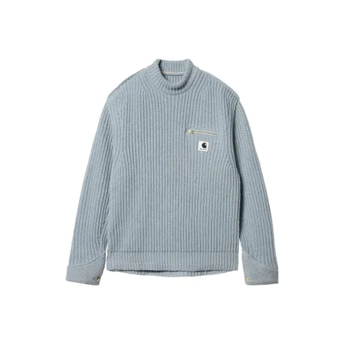sacai X Carhartt WIP FW23 Co Branded SERIES Небесно-голубой Унисекс Свитеры