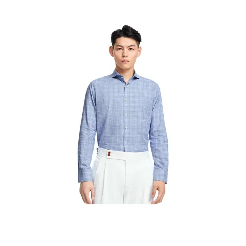 BY CREATIONS Рубашка Мужская Синие-Белые Клетка