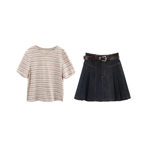 Комплект с юбкой A Paradise For Awakening женский джинсовый синий