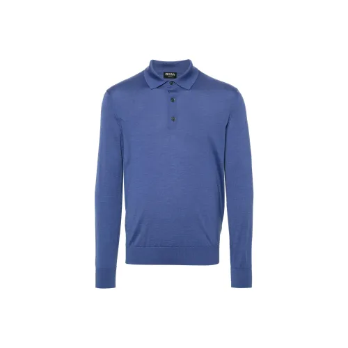 Zegna FW24 Кашемировый свитер мужской синий