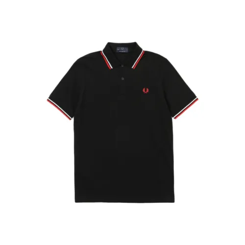 FRED PERRY Поло Унисекс Черный Красный Белый Рамка