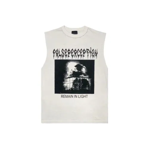 False Perception Майка Унисекс Потертый Белый