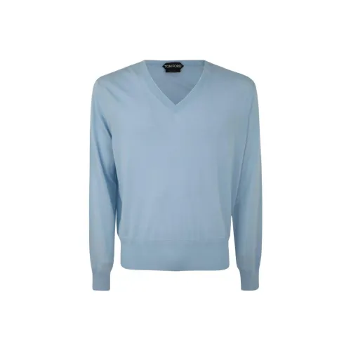 TOM FORD Светло-синие мужские свитеры