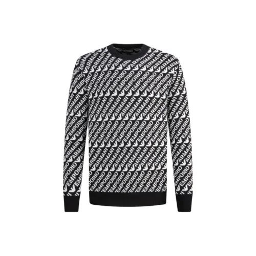 EMPORIO ARMANI Темно-синий, синий, белый, мужские свитеры