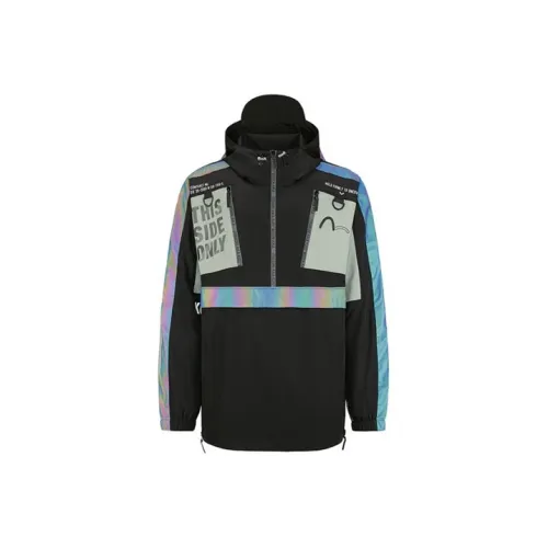 EVISU SS20 Куртка Мужская Черная Темно-Травяной Зеленый