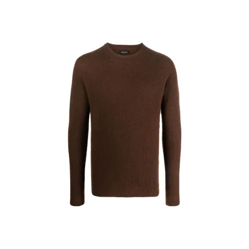 ROBERTO COLLINA Шоколад Мужские Свитера
