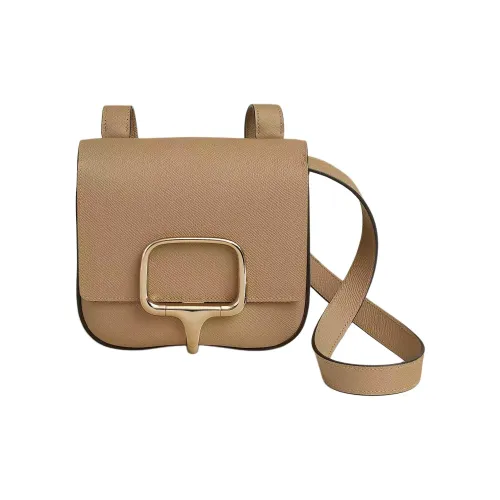 HERMES Della Cavalleria Epsom Телячья кожа Сумка на плечо Мини Женские 1C Poussiere Пыль Земляной тон Зеленый цвет кардамона