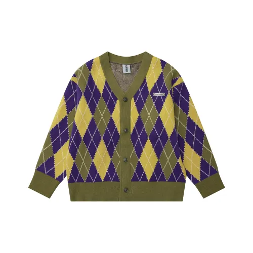 Heartboon Желто-фиолетовый Клетчатый Унисекс Свитеры