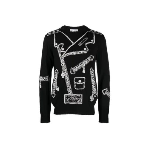 MOSCHINO Мужские черные свитеры