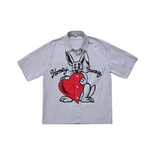 Jaded London x DirtyL00ks Honey Bunny Рубашка Мужская Серо-Белая