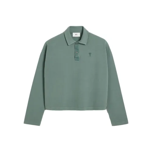 AMIPARIS SS24 Поло Унисекс Шалфей Зеленый