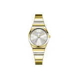 Золотой корпус, белый циферблат, золотая цепь