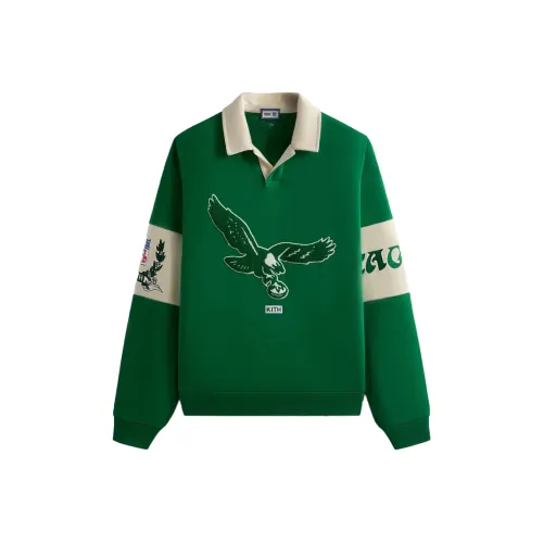 KITH x NFL FW24 Eagles Nelson Collared Пуловер Толстовка Мужской Parrot