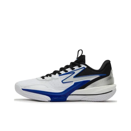 361° BIG3 6,0 Slip Устойчивый к истиранию и царапинам покрытие Низкий топ Баскетбольные кроссовки Мужской Белый Числа Синий