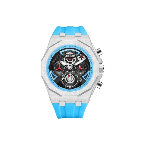 LIBER AEDON Наручные часы Кварцевый механизм Силиконовый ремешок Черный циферблат Мужские часы