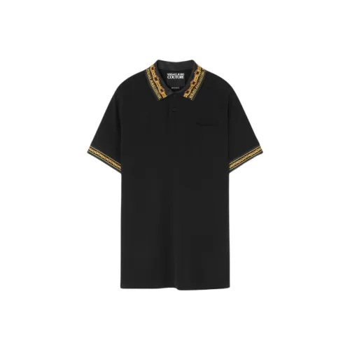 VERSACE JEANS COUTURE SS24 Поло Мужское Черное