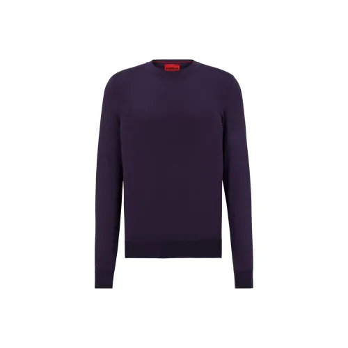 Hugo Boss Темно-фиолетовые Мужские Свитера