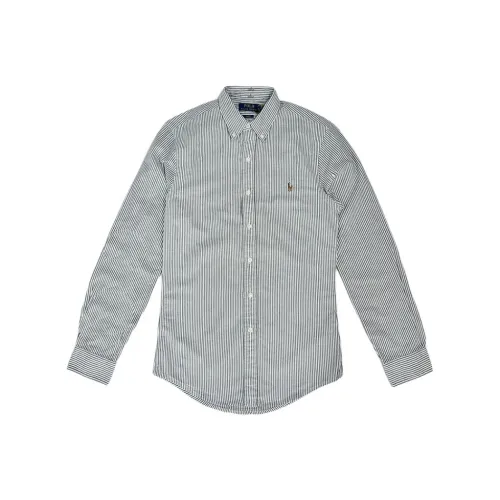 Polo Ralph Lauren SS23 Рубашка Мужская Серый Зеленый Белый