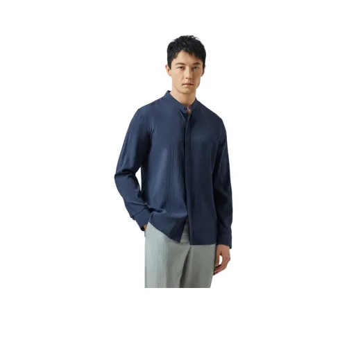 DIKENI x GUOJIABAOZANGLIANMING Рубашка Мужская Темно-Королевский Синий