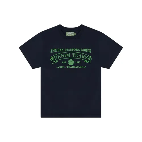 Denim Tears Co-brand T-Shirt Унисекс Морской Синий