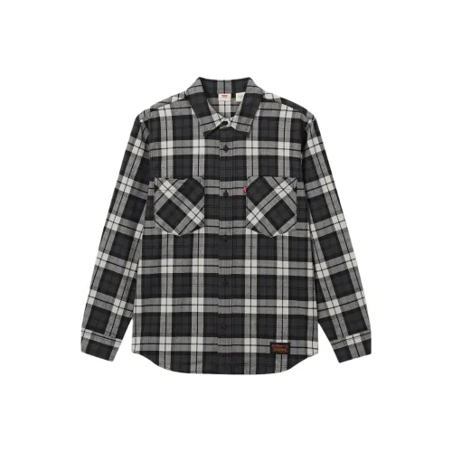 Levis Черная Клетка Мужская Рубашка