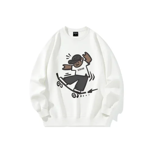 ZMOH Скейтборд Свитшот Унисекс Белый