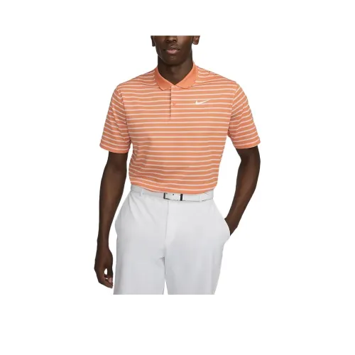 nike Dri Fit Victory Striped GOLF Polo Men's Orange