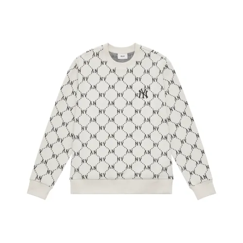 MLB MONOGRAM Коллекция New York Yankees 24FW Круглый вырез Свитшот Унисекс Кремовый