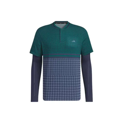 Adidas Поло Мужское Синий Зеленый