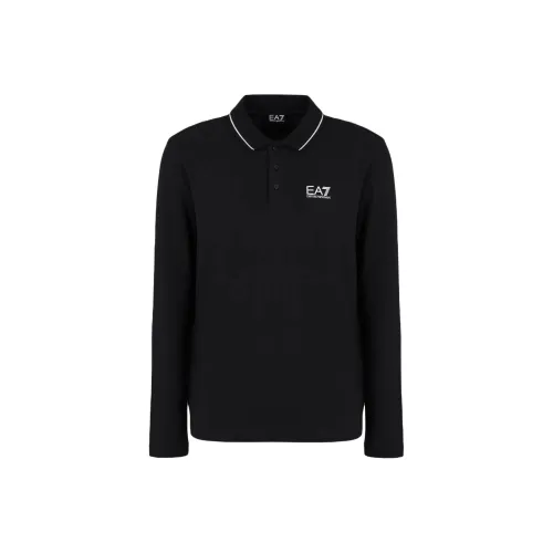 EMPORIO ARMANI EA7 SS24 Поло Мужское Черное