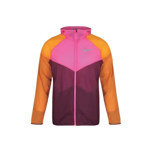 Nike Бордо Бургунди/Лазерный Фиолетовый Красный/CINDER Оранжевый Мужские Куртки