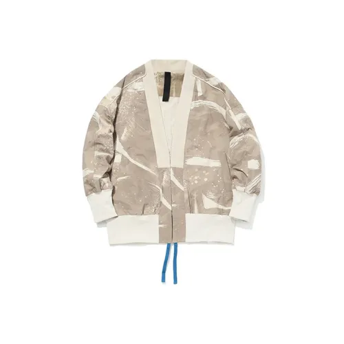 LINING x CHENGLONG LIANMINGKUAN Куртка Мужская Желто-Серая С принтом по всей поверхности