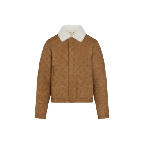 LOUIS VUITTON Кожа Куртка Мужская Коричневая