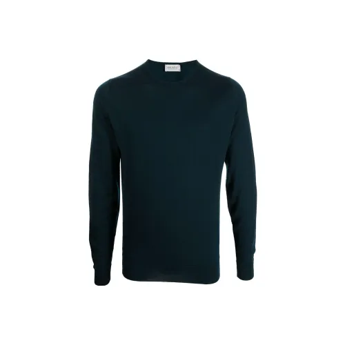 JOHN SMEDLEY Темно-зеленые мужские свитеры